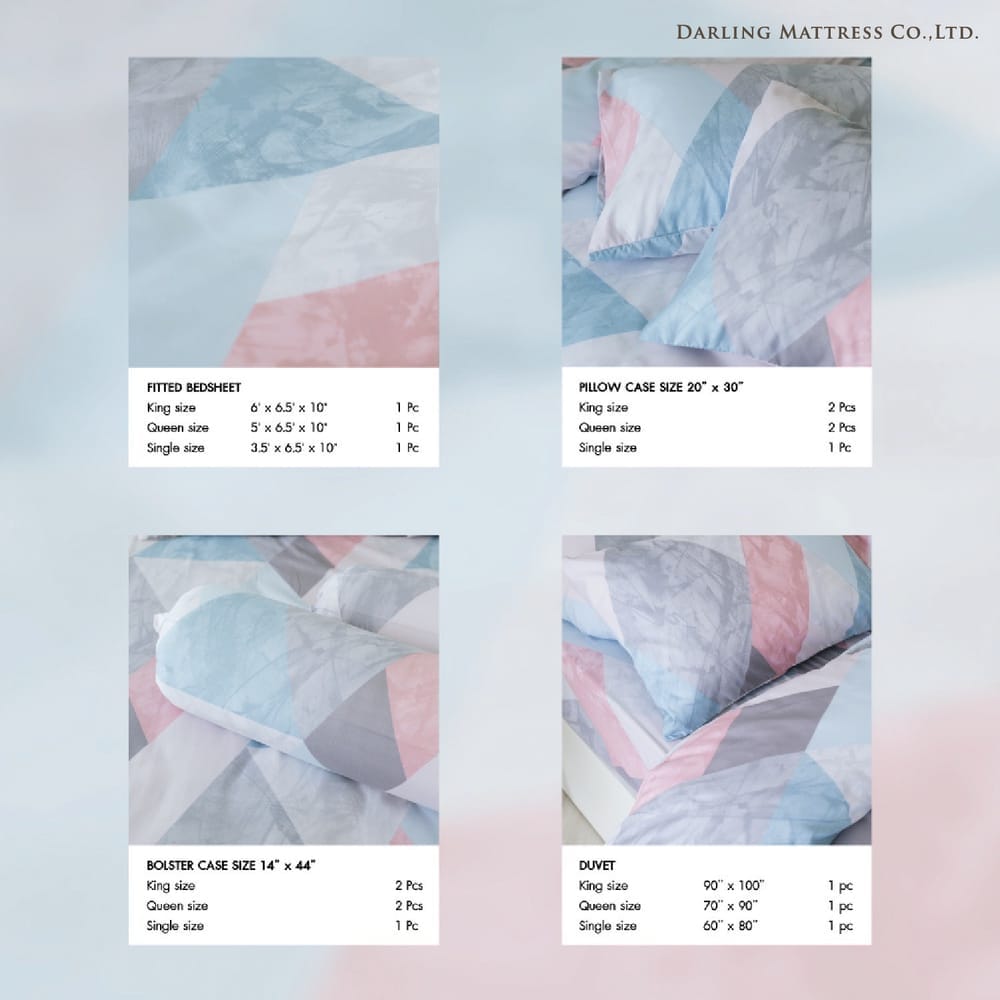 ชุดผ้าปูผ้านวม 5 ฟุต DARLING MATTRESS รุ่นแอบสแตรกต์ ลายมาร์เบิ้ล